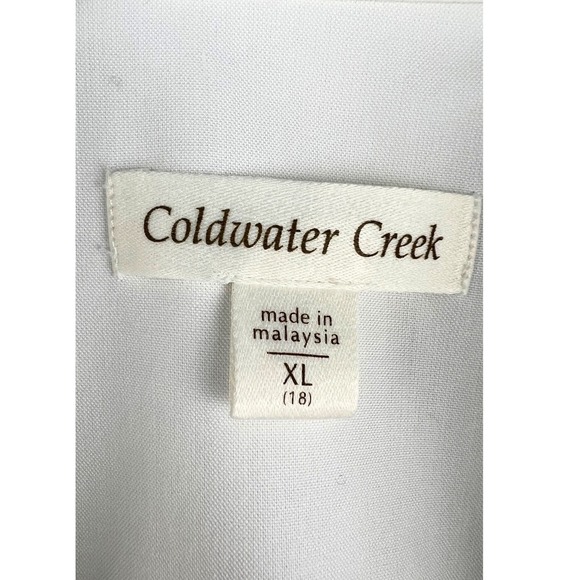 Coldwater Creek Long Sleeve Button Down Shirt Women's XL White Top - Picture 3 of 3
